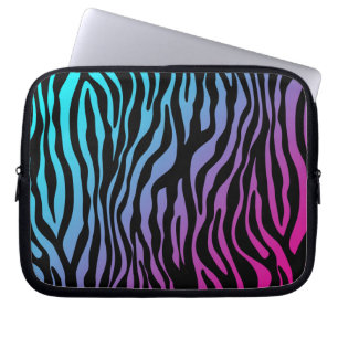 Zebra-blaues Lila des Tierdrucklaptophülsen-Rosas Laptopschutzhülle