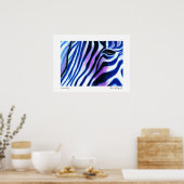 Zebra Blue Poster von Lee Vandergrift (Küche)