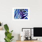 Zebra Blue Poster von Lee Vandergrift (Heimbüro)