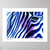 Zebra Blue Poster von Lee Vandergrift (Vorne)