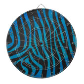 Zebra Blue und Black Print Dartscheibe (vorne)