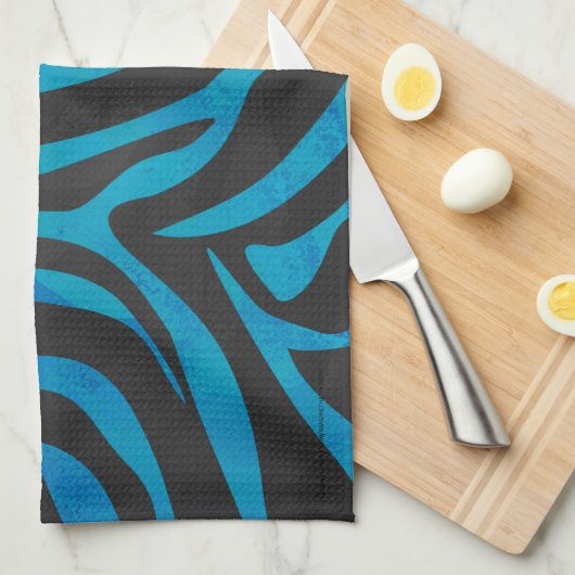 Zebra Blue und Black Print Handtuch (Viertel Falte)