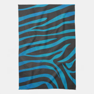 Zebra Blue und Black Print Handtuch