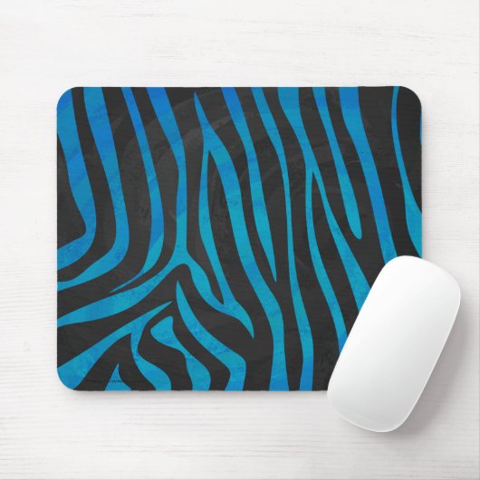 Zebra Blue und Black Print Mousepad (Mit Mouse)