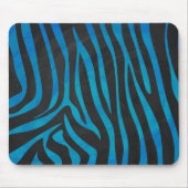 Zebra Blue und Black Print Mousepad (Vorne)