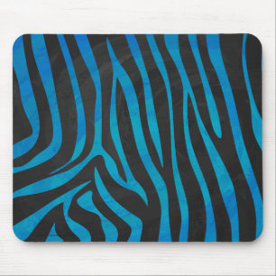 Zebra Blue und Black Print Mousepad