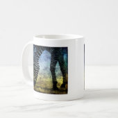 Zebra Blue und Green Grunge Kaffeetasse (Vorderseite Links)