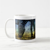 Zebra Blue und Green Grunge Kaffeetasse (Links)