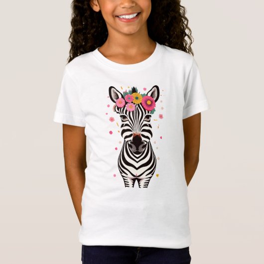 Zebra Blume Power T-Shirt (Vorderseite)