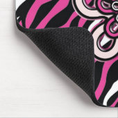 Zebra-Blume - Rosa u. Weiß Mousepad (Ecke)