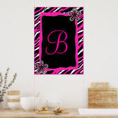 Zebra Border Personalisiert Wall Art Poster (Küche)