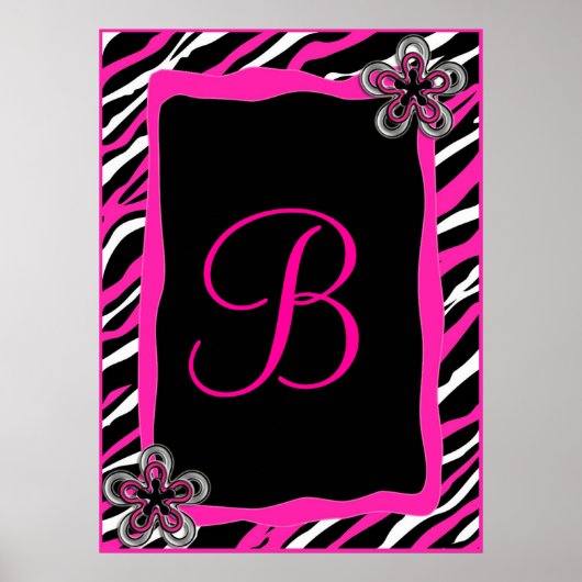 Zebra Border Personalisiert Wall Art Poster (Vorne)