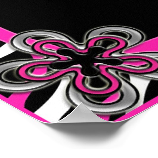 Zebra Border Personalisiert Wall Art Poster (Ecke)