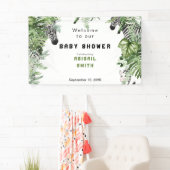Zebra Botanical Baby Dusche Willkommen Banner (Insitu)