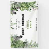 Zebra Botanical Baby Dusche Willkommen Banner (Vertikal)