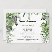 Zebra Botanical Baby Shower Rounded Einladung (Vorderseite)