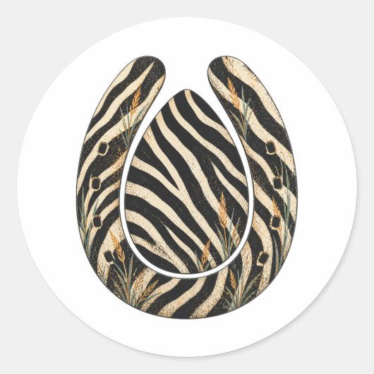 Zebra Botanical Hoofprint Nature Sticker (Vorderseite)