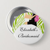 Zebra-Braut-Brautjungfern-Knopf-/Button-Limones Button (Vorne & Hinten)