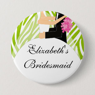 Zebra-Braut-Brautjungfern-Knopf-/Button-Limones Button