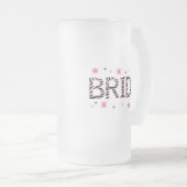 Zebra-Braut Mattglas Bierglas (VorderseiteRechts)