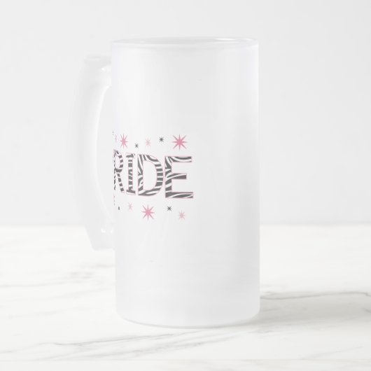 Zebra-Braut Mattglas Bierglas (Vorderseite Links)
