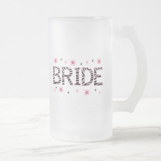 Zebra-Braut Mattglas Bierglas (Rechts)