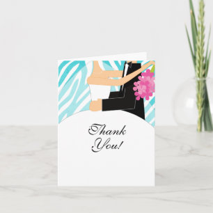 Zebra Brautparty Danke Note Card