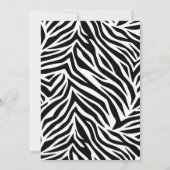Zebra Bridal Dusche Einladung Pink Schwarz-weiß (Rückseite)