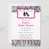 Zebra Bridal Dusche Einladungen (Vorderseite)