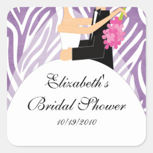 Zebra Bride Groom Brautparty Sticker Lila