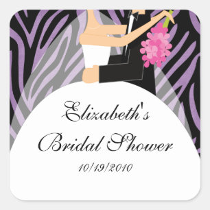 Zebra Bride Groom Brautparty Sticker Lila