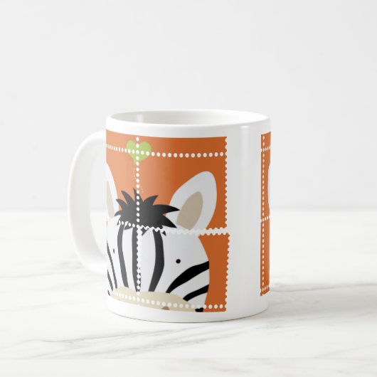 Zebra-Briefmarke Kaffeetasse (Vorderseite Links)
