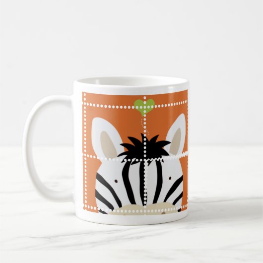 Zebra-Briefmarke Kaffeetasse (Links)