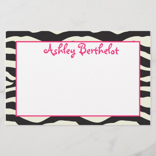 Zebra Briefpapier (Vorderseite)