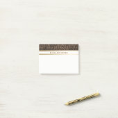 Zebra Brown Gold Sparkle Glam Trendy Personalisier Post-it Klebezettel (Auf Schreibtisch)