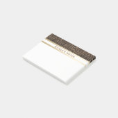 Zebra Brown Gold Sparkle Glam Trendy Personalisier Post-it Klebezettel (angewinkelt)