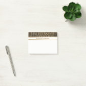 Zebra Brown Gold Sparkle Glam Trendy Personalisier Post-it Klebezettel (Büro)