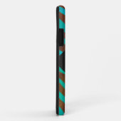 Zebra Brown und Aquamarin mit Monogramm Case-Mate iPhone Hülle (Hinten/Rechts)