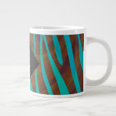 Zebra Brown und Aquamarin mit Monogramm Jumbo-Tasse (Rechts)