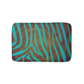 Zebra Brown und Aquamarin Print Badematte (Vorderseite)
