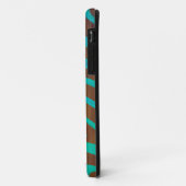 Zebra Brown und Aquamarin Print Case-Mate iPhone Hülle (Hinten/Links)