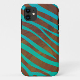 Zebra Brown und Aquamarin Print Case-Mate iPhone Hülle