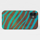 Zebra Brown und Aquamarin Print Case-Mate iPhone Hülle (Rückseite (Horizontal))