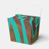 Zebra Brown und Aquamarin Print Geschenkschachtel (Vorderseite)