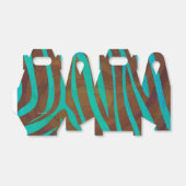 Zebra Brown und Aquamarin Print Geschenkschachtel (Ungefaltet)
