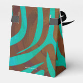 Zebra Brown und Aquamarin Print Geschenkschachtel (Rückseite)