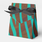 Zebra Brown und Aquamarin Print Geschenkschachtel (Vorderseite)