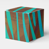 Zebra Brown und Aquamarin Print Geschenkschachtel (Vorderseite)