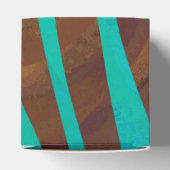 Zebra Brown und Aquamarin Print Geschenkschachtel (Oben)