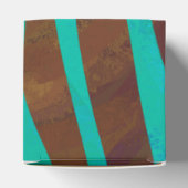 Zebra Brown und Aquamarin Print Geschenkschachtel (Oben)